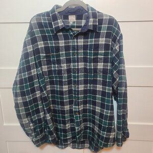 Windridge Shirt Mens Extra X-Large Green Blue Plaid Acrylic Long Sleeve